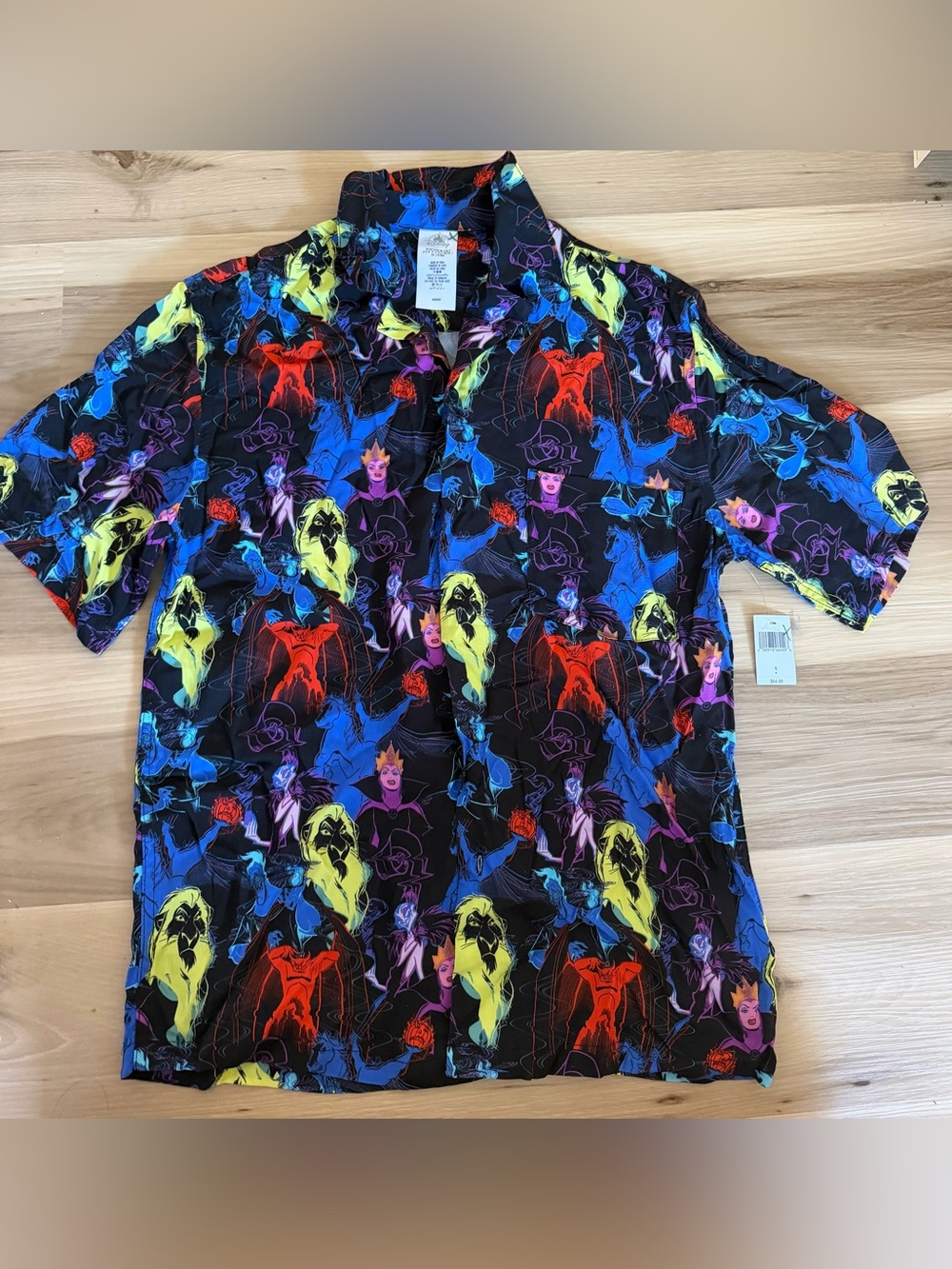 New Disney Villains button down shirt all over print